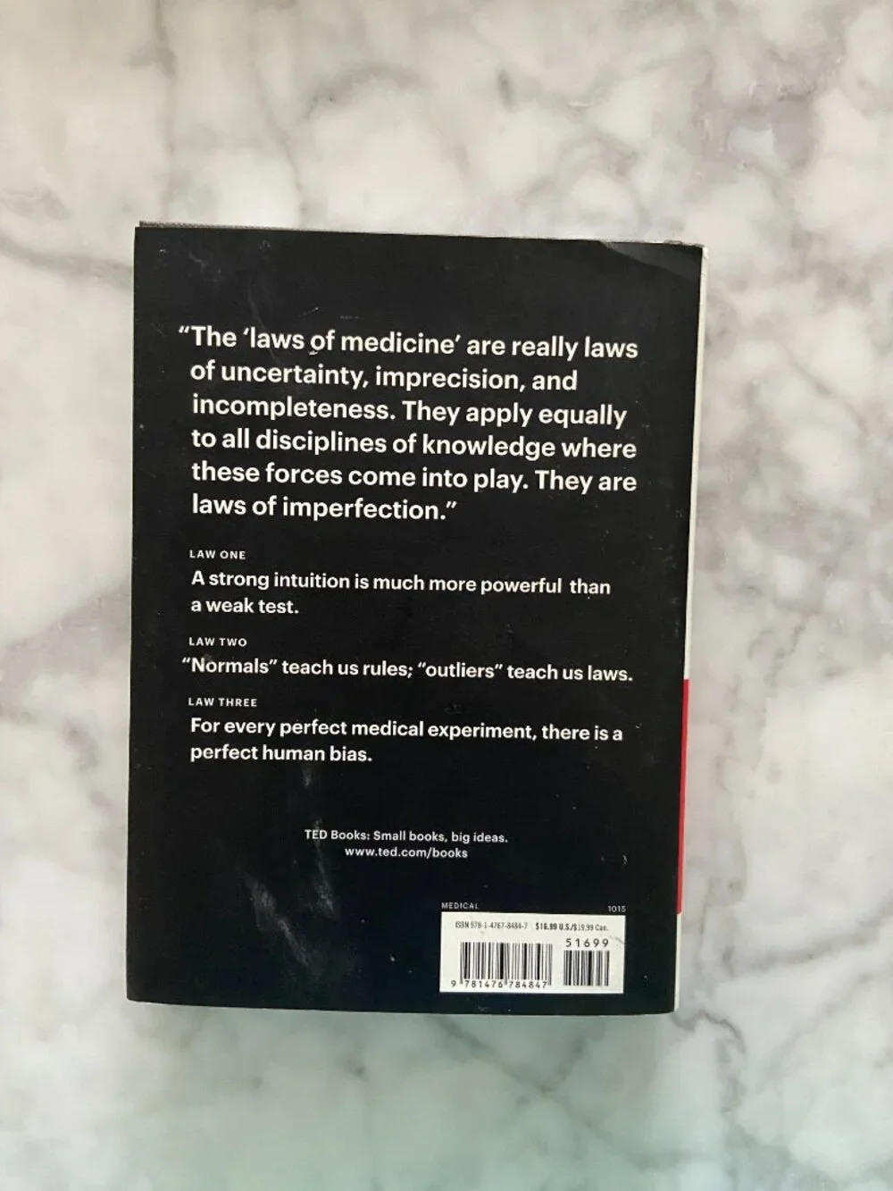 The Laws of Medicine Siddhartha Mukherjee TED Books Hardcover 2015